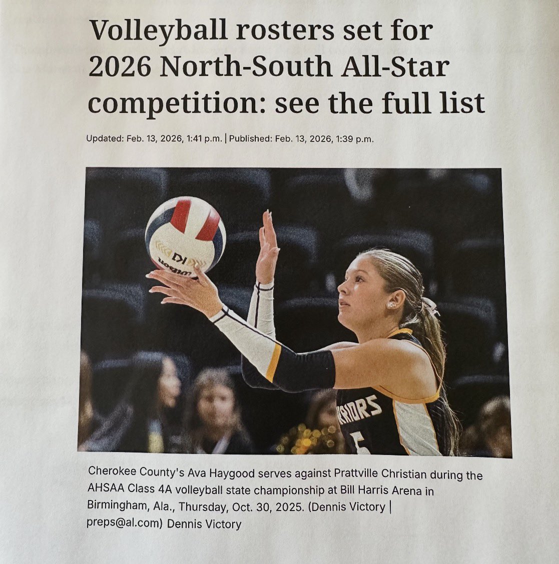 ava_haygood's tweet photo. Such an honor to be selected to compete in the North-South All-Star competition!!!!
@ChampionsSA16 @GoMocsVB @usavolleyball @UNAVolleyball @BelmontVB @SouthAlabamaVB @AUMWarhawksVB @UWGVolleyball #uncommitted https://t.co/m1KiHsukDP