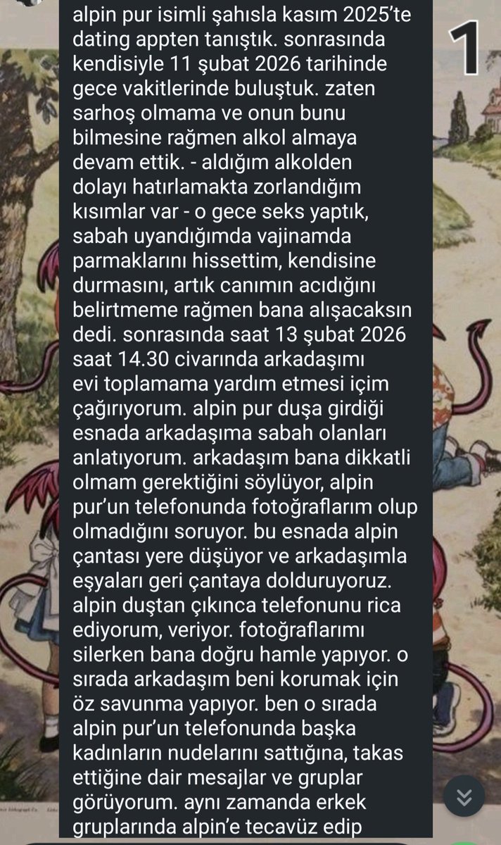 alandakikarton's tweet image. Bu bir ifşa metnidir!
İstinye Üniversitesinde okuyan Alpin Pur isimli fail hakkında. Lütfen yayın ve eğer mağdursanız lütfen sesinizi çıkartmaktan korkmayın...
İfşa metnini sırasıyla 1,2,3 diye paylaşıyorum.
Ssleri de bu tivitin altına atacağım sığmadığı için.