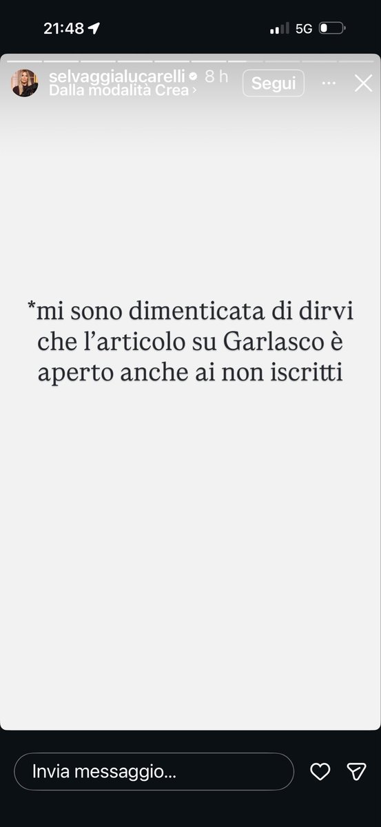 ATTENZIONE⚠️ Solo la #Lucarelli può parlare tutti i giorni di #Garlasco