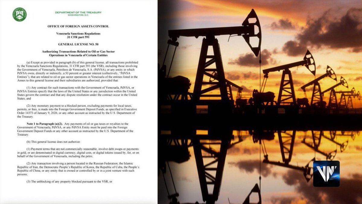 EEUU emite las licencias 49 y 50 que autorizan a Venezuela transacciones relacionadas con el sector petróleo y gas

#LosQueremosDeVuelta 
#BringThemBack

venezuela-news.com/eeuu-licencias…