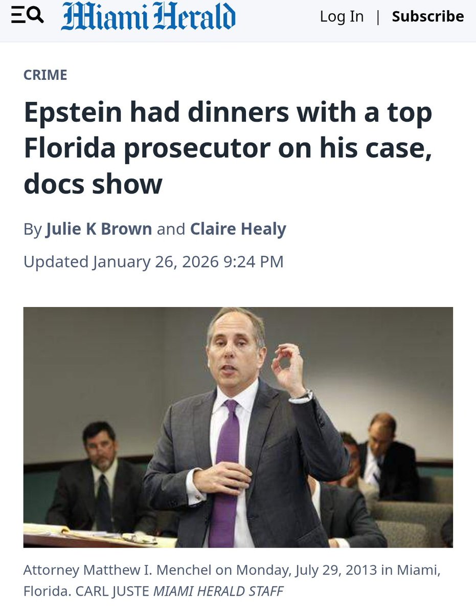 Nothing to see here, except Epstein had dinners &amp; a ski trip with one of his prosecutors.

And Ron Desantis appointed Matthew Menchel to a Judgeship.