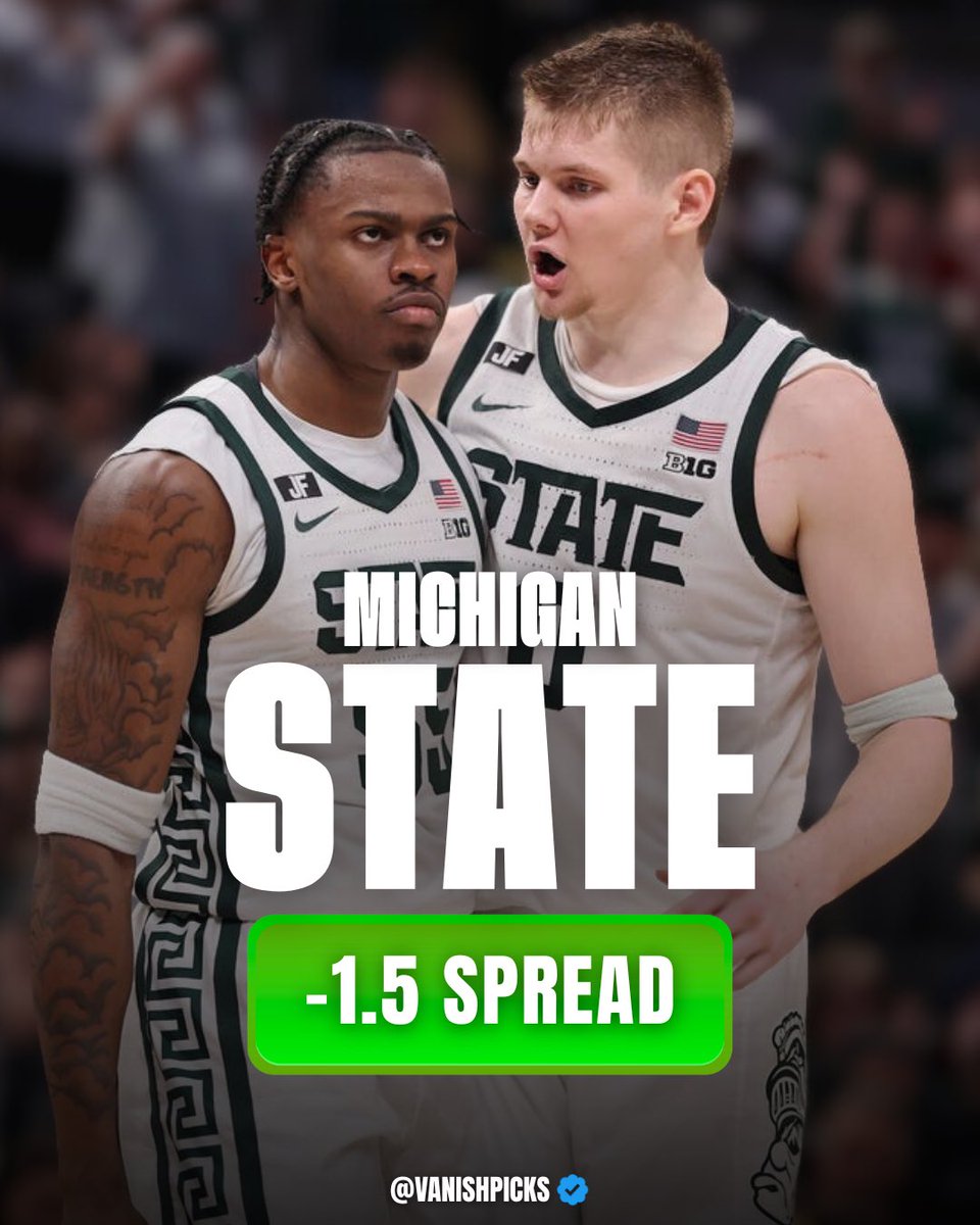 vanishpicks's tweet image. WISCONSIN CANT COMPETE WITH MSU! 📉

Michigan State University -1.5 Spread
(-110 @bet365ca) #MSU   

Collab With @MrDiamondlocks 💎 (0-0)

The Spartans enter with a 20-4 overall record and 10-3 in conference play, ranked No. 10 nationally, showing strong form including a recent