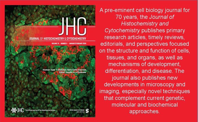 histochemnews's tweet photo. The Journal of Histochemistry and Cytochemistry, the Histochemical Society’s flagship journal for 70 years, is seeking manuscript submissions!
To learn more & submit: https://t.co/yzAcqogAxu
#callforpapers #histochemistry #immunohistochemistry #microscopy https://t.co/ry00JaB6vi