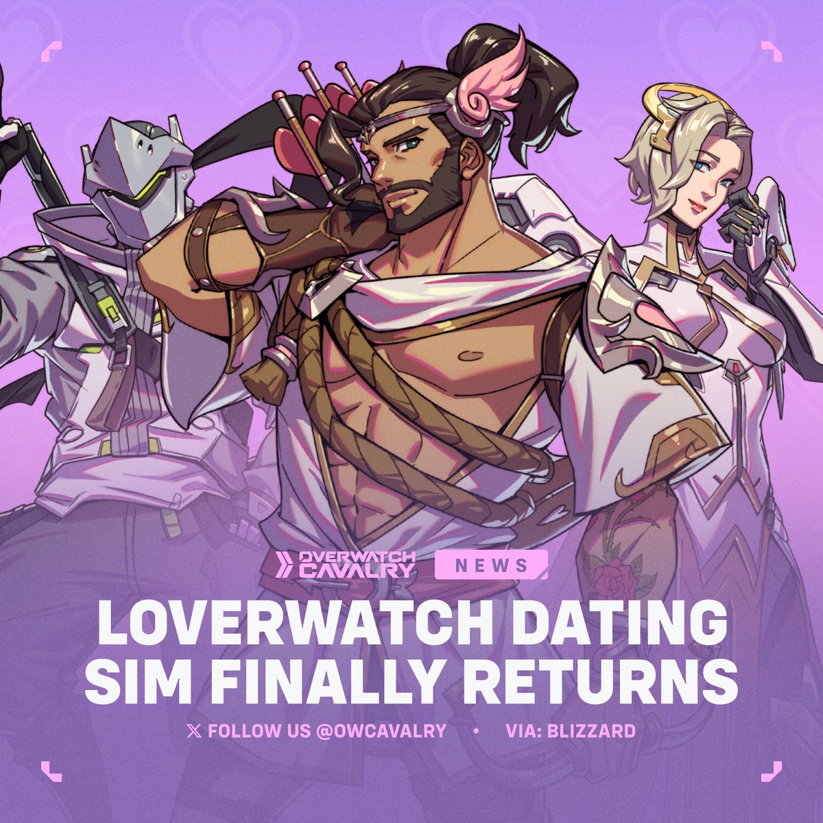 New #Overwatch Loverwatch Event 💘

The Dating Simulator returns! Choose between two paths, Mercy or Genji, and explore the non-canon dialogue options with Cupid Hanzo's assistance.

🗓️ Available: Feb 13 - Mar 01