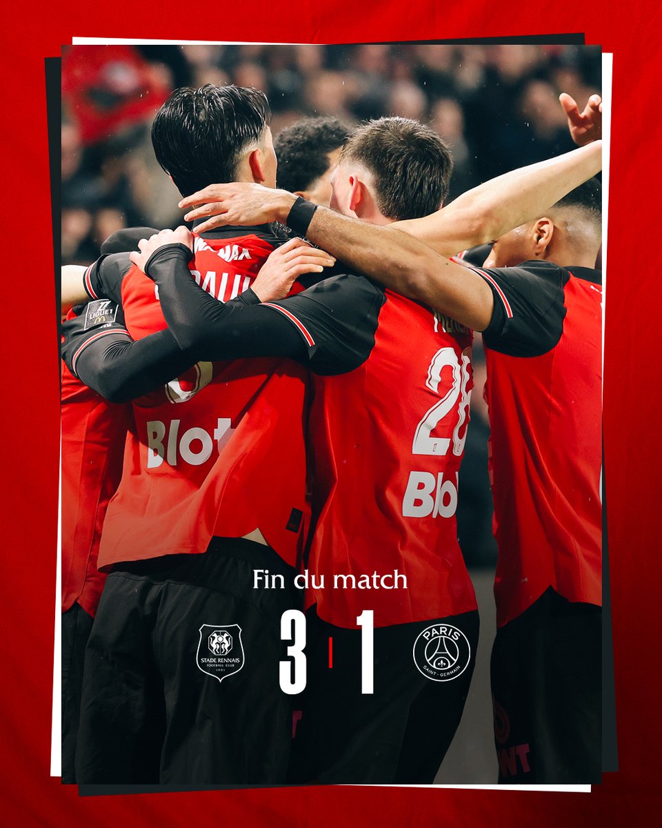 𝗩𝗜𝗖𝗧𝗢𝗜𝗥𝗘 𝗫𝗫𝗟 🎩

Emmenés par leur public et cohérents de bout en bout, les Rouge et Noir l'emportent par 3 buts à 1 face au leader 🧨

Mousa Al-Tamari, Estéban Lepaul et Breel Embolo buteurs.

#SRFCPSG 3-1