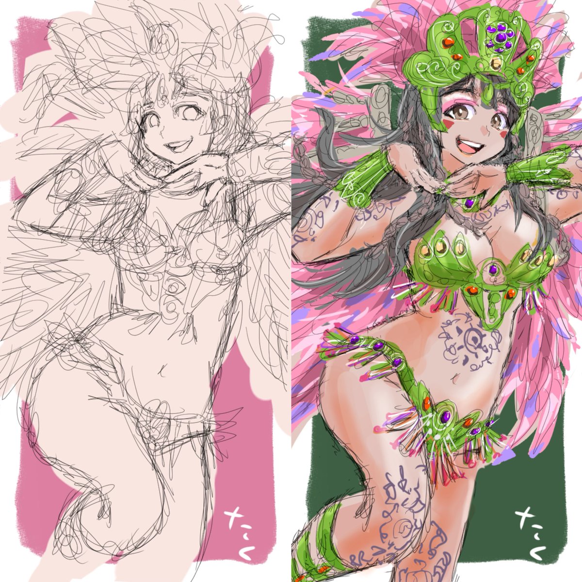 サンバガール80💃🏻(ブラッシュアップ)
#イラスト #illustration 