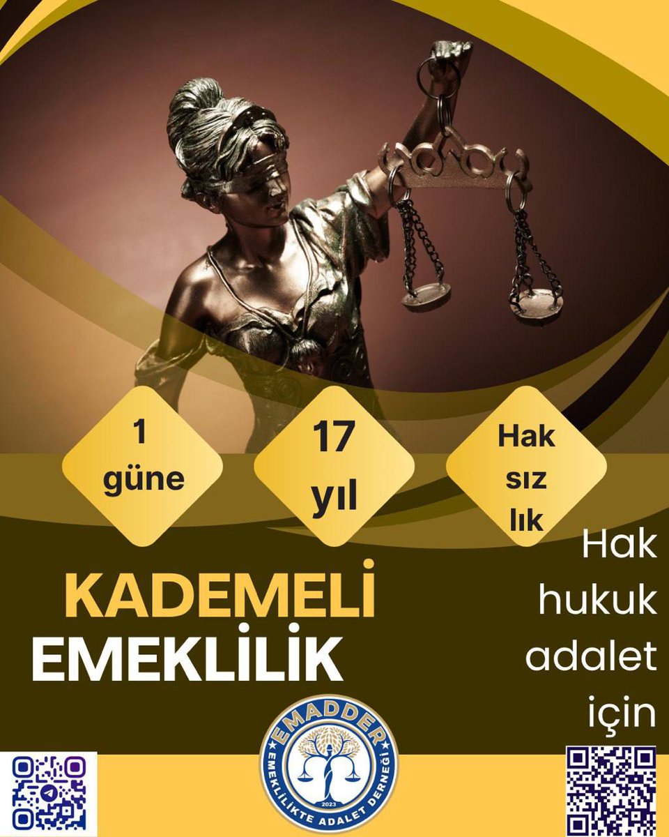 <a href="/mihribanugurluu/">Mihriban UĞURLU ⚖️</a> Akranlar arası uçurum toplumsal barışı zedeler. Aynı kuşak çalışanları arasında 20 yıl fark olamaz!

<a href="/MHP_Bilgi/">MHP</a>
<a href="/dbdevletbahceli/">Devlet Bahçeli</a>
<a href="/ifarukaksu/">İsmail Faruk Aksu</a>
<a href="/MhpAnkara06/">MHP Ankara İl Başkanlığı</a>
<a href="/AlpDoganMHP/">Alparslan Doğan Ankara</a>
<a href="/EmadDernegi/">EMEKLİLİKTE ADALET DERNEĞİ ⚖️</a>
#KademeİçinYasa