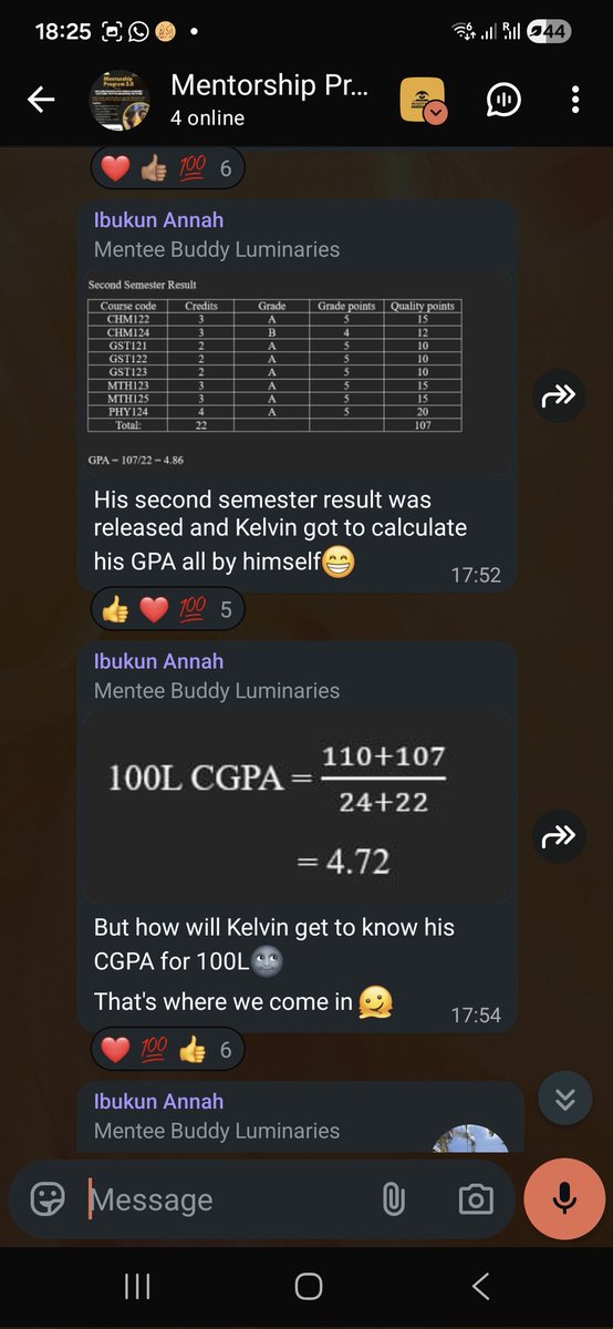 MisstybsEdu's tweet photo. Guiding our mentees on how to Calculate GPA as well as set CGPA Goals. Thanks to our Volunteers who drive this session as a way to give back.
The Mentorship Program prepares the mentees for success and helps in personal and professional development. https://t.co/EuCyiyJnWK