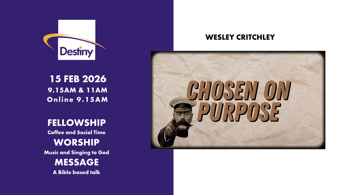 dccwakefield's tweet photo. You are Chosen by God on Purpose, for a Purpose - Find out more this Sunday at Destiny Church Wakefield 9.15 or 11am https://t.co/wiKBClPm8w