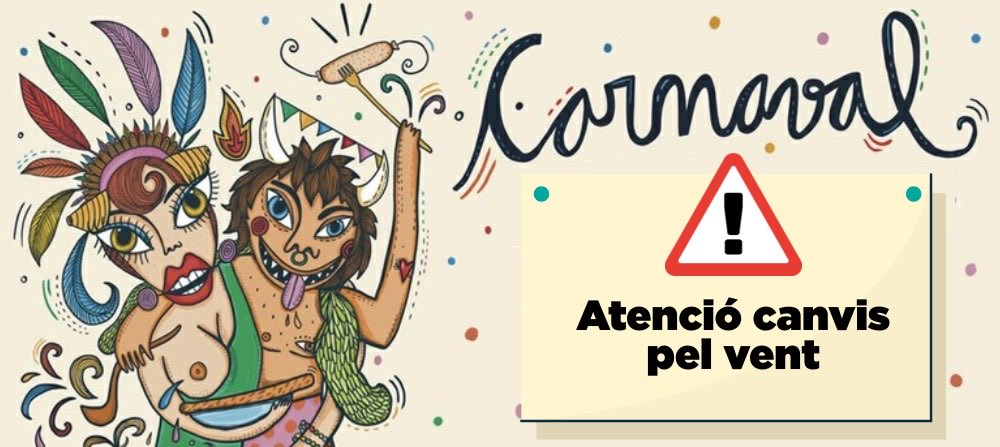 TGNAjuntament's tweet photo. #AVÍS | ‼️Per causes meteorològiques, alguns actes de Carnaval estan patint canvis. Consulteu aquí tota la informació 👇🏻

https://t.co/jYdBAxymlc https://t.co/4SJE08s1kH