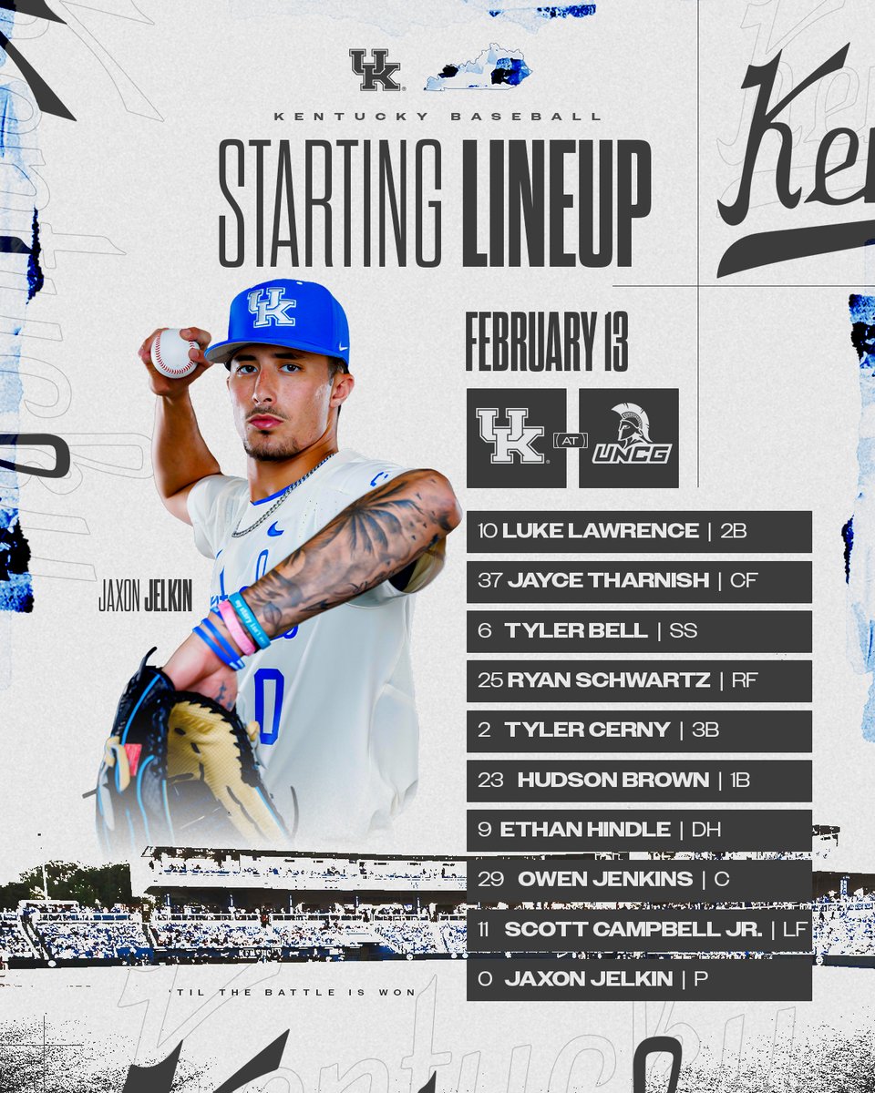UKBaseball's tweet image. First lineup of the season.
