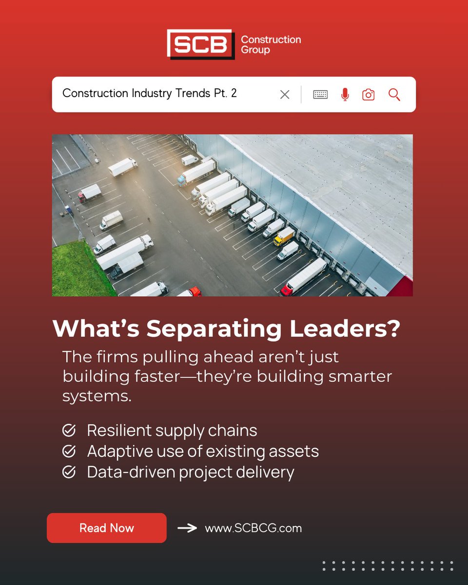 SCBConstructGrp's tweet photo. Speed matters—but resilience wins. In 2026, leading firms are building smarter systems around supply chains, adaptive reuse, and data-driven delivery. Part 2 breaks down what’s working, why it matters, and how to replicate it—practically, not theoretically. https://t.co/zrZph60K06