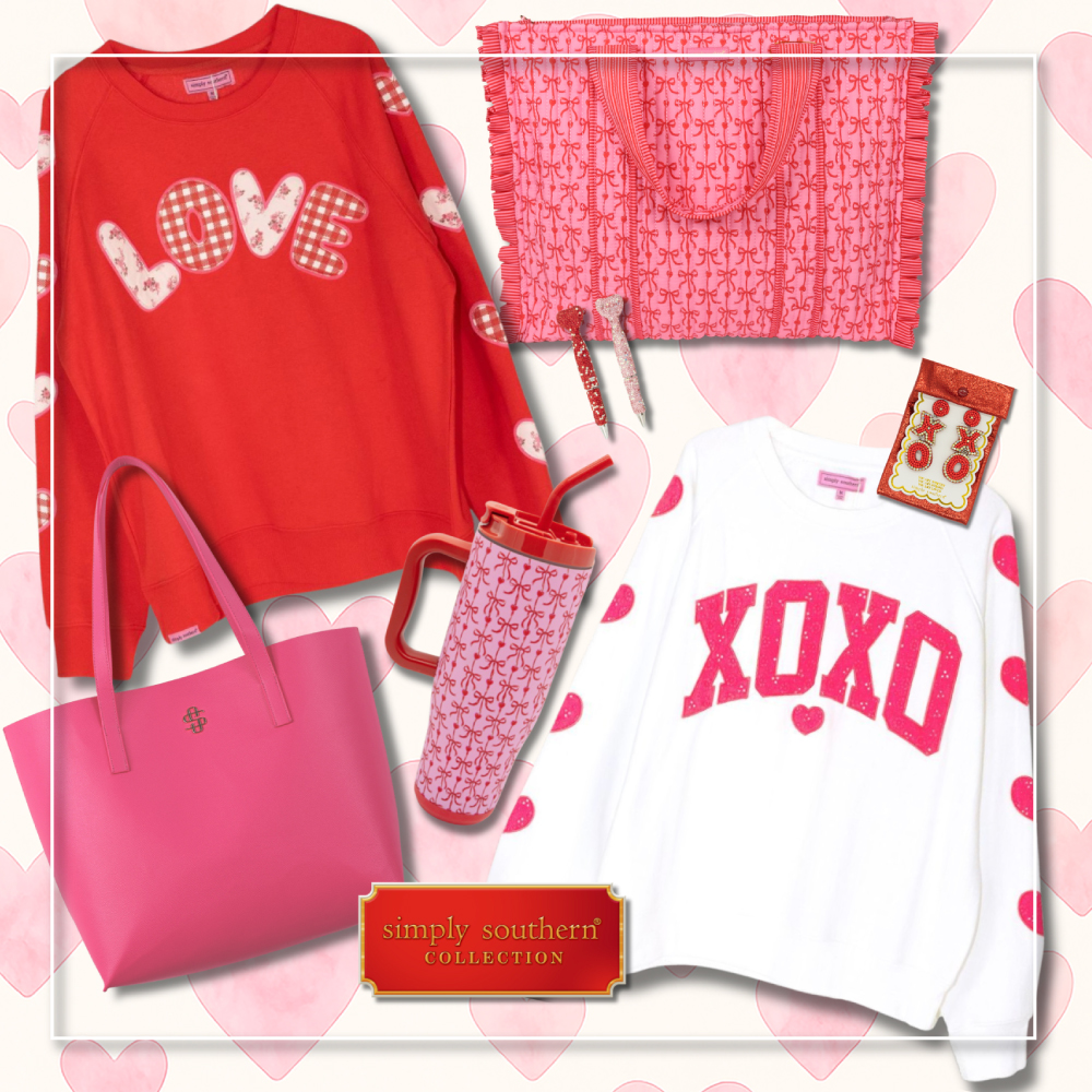 Be sure she catches feelings with something NEW from Simply Southern!!! ❤️🤍🩷 Stop by today in stores or online!!! simplysouthern.com