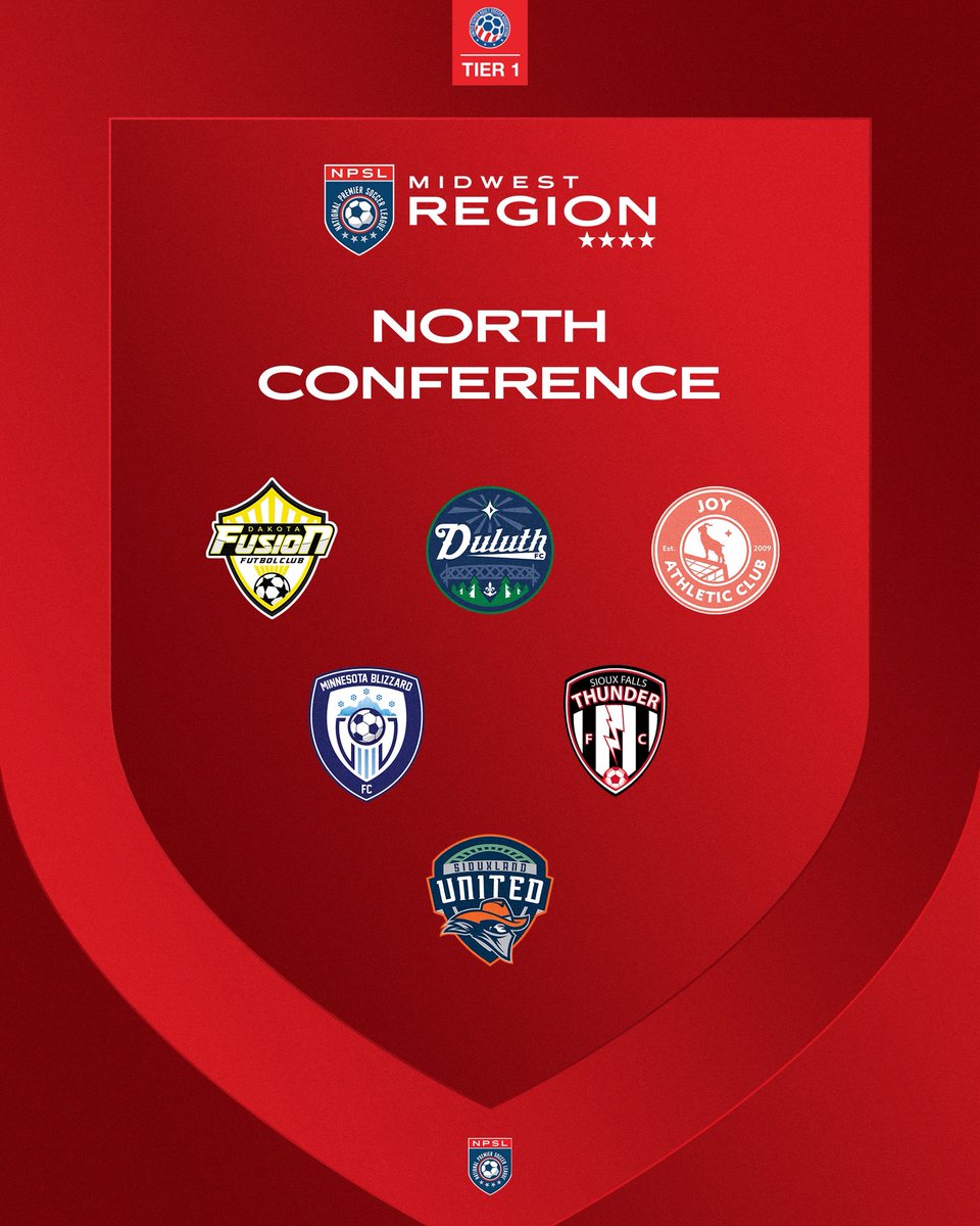 NPSLSoccer's tweet photo. Introducing the 2026 #NPSL Midwest Region North Conference! https://t.co/iElVMCjrW2