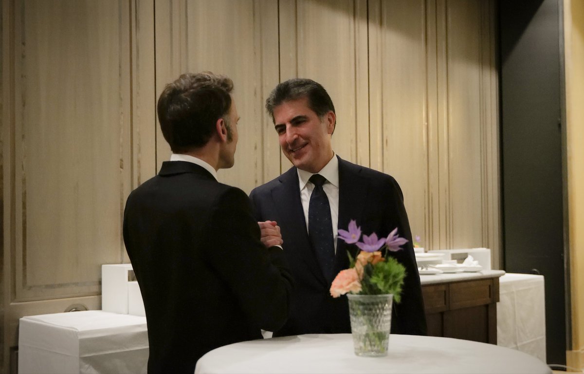 Delighted to see my friend <a href="/EmmanuelMacron/">Emmanuel Macron</a> in Munich today. I thanked the President for his steadfast support and for being an ally in promoting peace and stability.