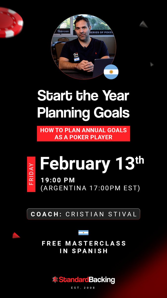 🚨 1 hour.

If you want 2026 to be more than “just another grind year,” this is your moment.

Cristian Stival 🇦🇷 — Brand Ambassador for Standard Backing — goes live to teach:

📊 Goal frameworks
🧠 Performance structure
📈 Sustainable growth systems

Free Masterclass
⏰ [INSERT