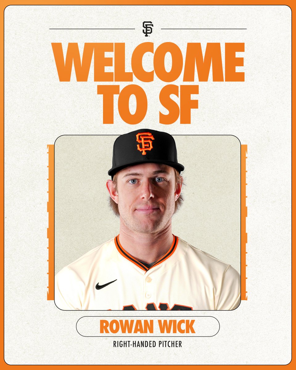 The #SFGiants and RHP Rowan Wick have agreed to terms on a one-year Major League contract with a club option for the 2027 season.