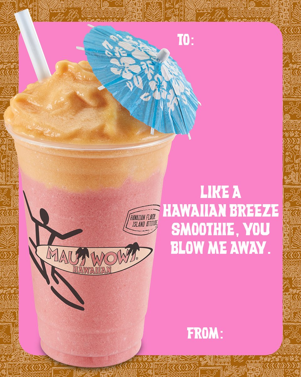 maui_wowi's tweet photo. Show your love with their favorite Maui Wowi smoothie. 💗

Share this with your Valentine! https://t.co/F7LP4LgvBp