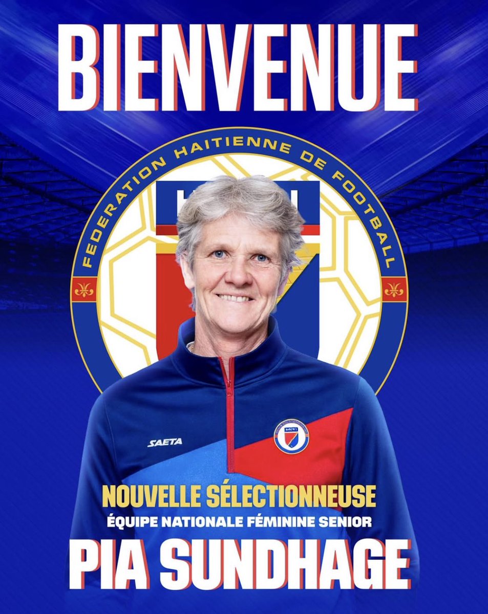 OFFICIEL ! Pia Mariane Sundhage est la nouvelle sélectionneure d’Haïti ! 

Ancienne joueuse professionnelle, elle a joué à la Lazio mais également à Hammarby IF. Elle a également porté les couleurs de la Suède. 

Comme entraîneure, elle était en charge des USA pendant 5 ans et a