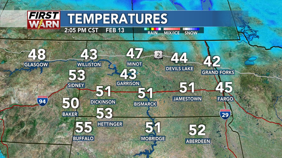 Good Afternoon!  Here are current temperatures with radar