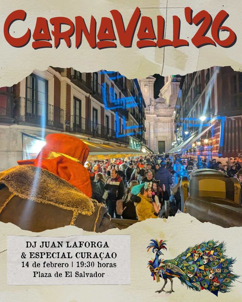 CulturaVLL_'s tweet photo. El carnaval de Valladolid arranca al ritmo que marca @JuanLaforga en su set especial curaçao.
Hoy en la zona de Cascajares y recuerda mañana te acompañará en la Plaza del Salvador desde las 19:30 h
ℹ️ https://t.co/DFI0si7GLx
#carnavall2026🎭 #carnavall #valladolid https://t.co/3koiYUlT1Y