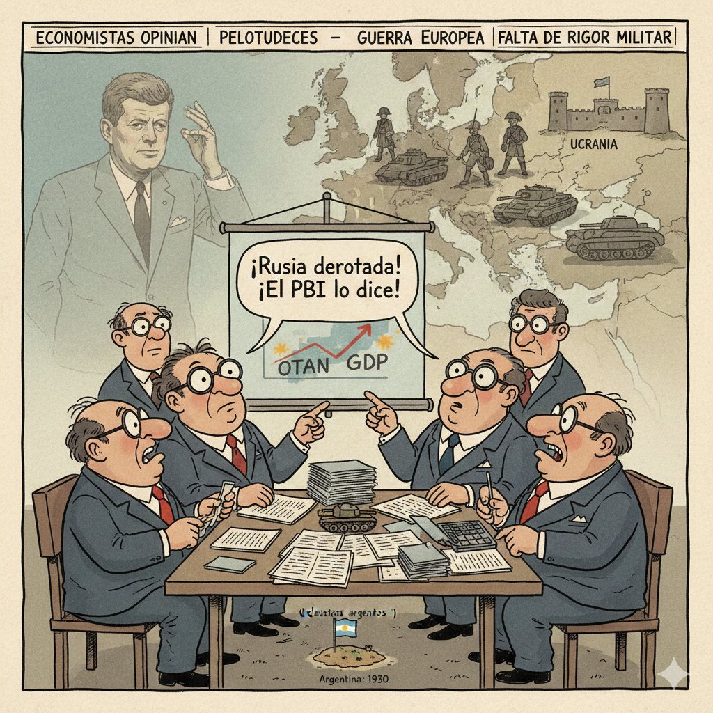 glafferriere's tweet photo. Por que ciertos economistas opinan pelotudeces sobre la guerra europea?

1) Hay una falencia muy notoria en Argentina de pensar que cualquiera puede opinar de temas militares y campañas en desarrollo con el mismo rigor que alguien profesional del tema. En verdad ello se funda en que por décadas los "profesionales" militares en Argentina lo eran en rosqueo interno, pintura de látex, ceremonial y otras pelotudeces. Sin embargo es un error creer que todos son iguales...

2) Pero volvamos a los economistas expertos en guerras. Los mismos han sostenido que todo el PBI de la OTAN indicaba que Rusia sería derrotada. Su explicación tiene muchos puntos flojos, que su ignorancia los lleva a ignorar:

- Primero entender la historia militar de Rusia y la cultura de su ejército en particular. Si lo hubieran hecho, jamás habrían dicho semejante estupidez

- El PBI de la OTAN claro que supera al de Rusia. Lo que me extraña es que siendo economistas, no desglosen cuánto y cómo se distribuye el mismo en Defensa

- Si yo tengo mucho dinero en Defensa, pero lo aplico para un tipo de conflicto que es de corta o larga duración, pero siempre de baja intensidad; ello hará que mis medios materiales y militares no sean los que se requiere para un conflicto de larga duración y alta intensidad con una Gran Potencia que además detenta el mayor poder nuclear del Globo

- Lo que además esos economistas ignoran, es que la industria de defensa no es hoy como era en la 2da GM o bien en la de Corea. Ya no hay plantas que producen miles de tanques, aviones, municiones, buques, etc por año. La tecnología es otra y también los costos son diferentes

- Esos economistas desconocen que aún aplicando esa superioridad económica para revertir el error de apostar a un conflicto distinto, esa tarea no se logra en meses sino en años

3) Pero más allá de lo económico, no perciben que cuando uno enfrenta a una GP nuclear en su zona fronteriza inmediata, pretender que ella acepte una alianza opositora en sus fronteras es ridículo. Algo que John Kennedy les habría dicho que es inadmisible. Y mucho menos cuando esa GP recibió invasiones desde el Oeste hacia su core pasando por Ucrania en cuatro oportunidades en tres siglos. Claro como en Argentina pensamos que ese tipo de antecedentes son irrelevantes, opinamos una y otra vez pelotudeces

Cierro acá. Sería genial que el mundo fuera uno libre de guerras o pujas de poder. Pero ese mundo no existió jamás, salvo en los claustros argentos, donde por algo nuestra élite nos ha colocado en este lugar tan relevante desde 1930. En el mundo real, las GP disputan poder y la economía es una herramienta más en esa lucha. El día que alguien en Taiwan declare la independencia, China continental irá a la guerra, y le importará nada el impacto de esa decisión en la economía mundial, como tampoco preocupo a EEUU cuando invadió Irak en 2003

Keep in touch