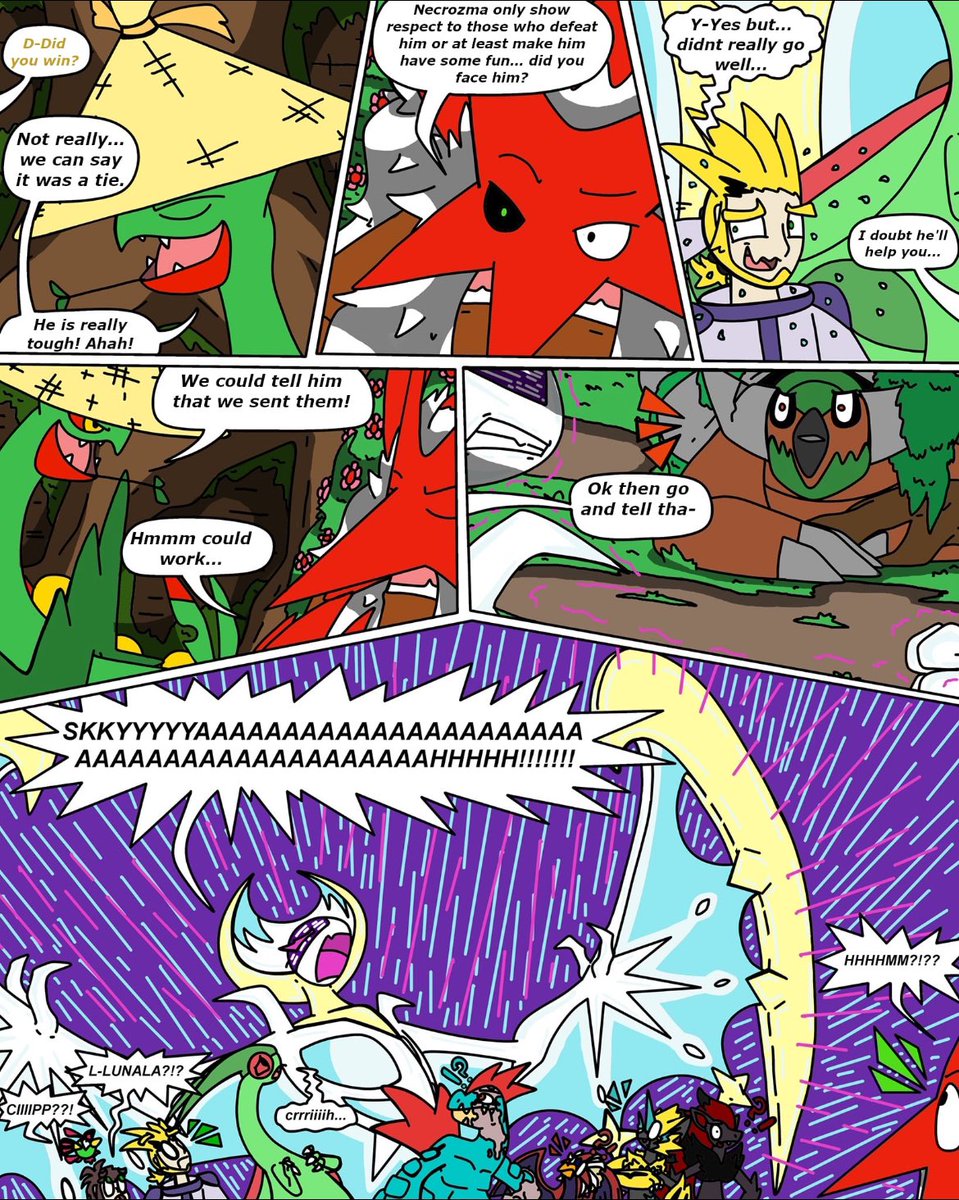 Paulbagnot's tweet photo. HERE WE GO! FIRST PART OF THE SECOND OVA, #Thegreatdevourer(3/4) good read ^^
#Pokemon #PokemonLegendsZA #pokemonfanart #Pokemon30thAnniversary #pokemonau #pokemonfanfic #lunala #zeraora #kartana #Guzzlord #Ultrabeasts #pokemonusum #pokemonart https://t.co/NMQMNPk7Vy