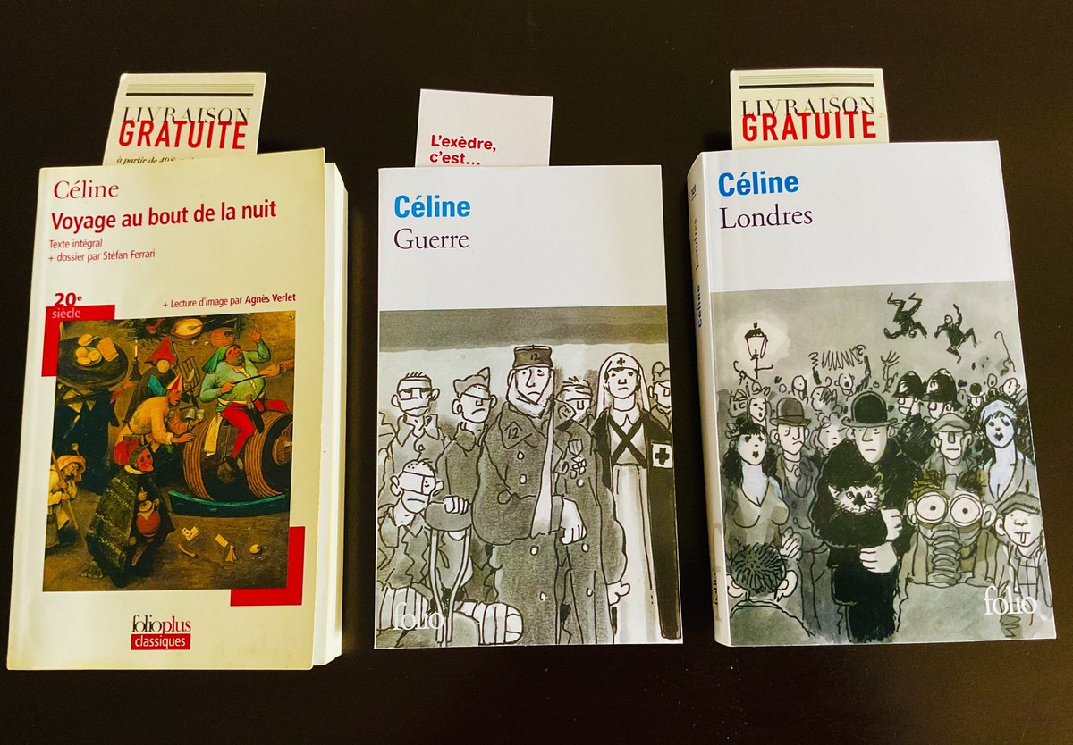 litteraire20's tweet image. #VendrediLecture 
Mes trois prochaines lectures : du Céline ! Et pour Voyage c’est une cinquième relecture je crois…