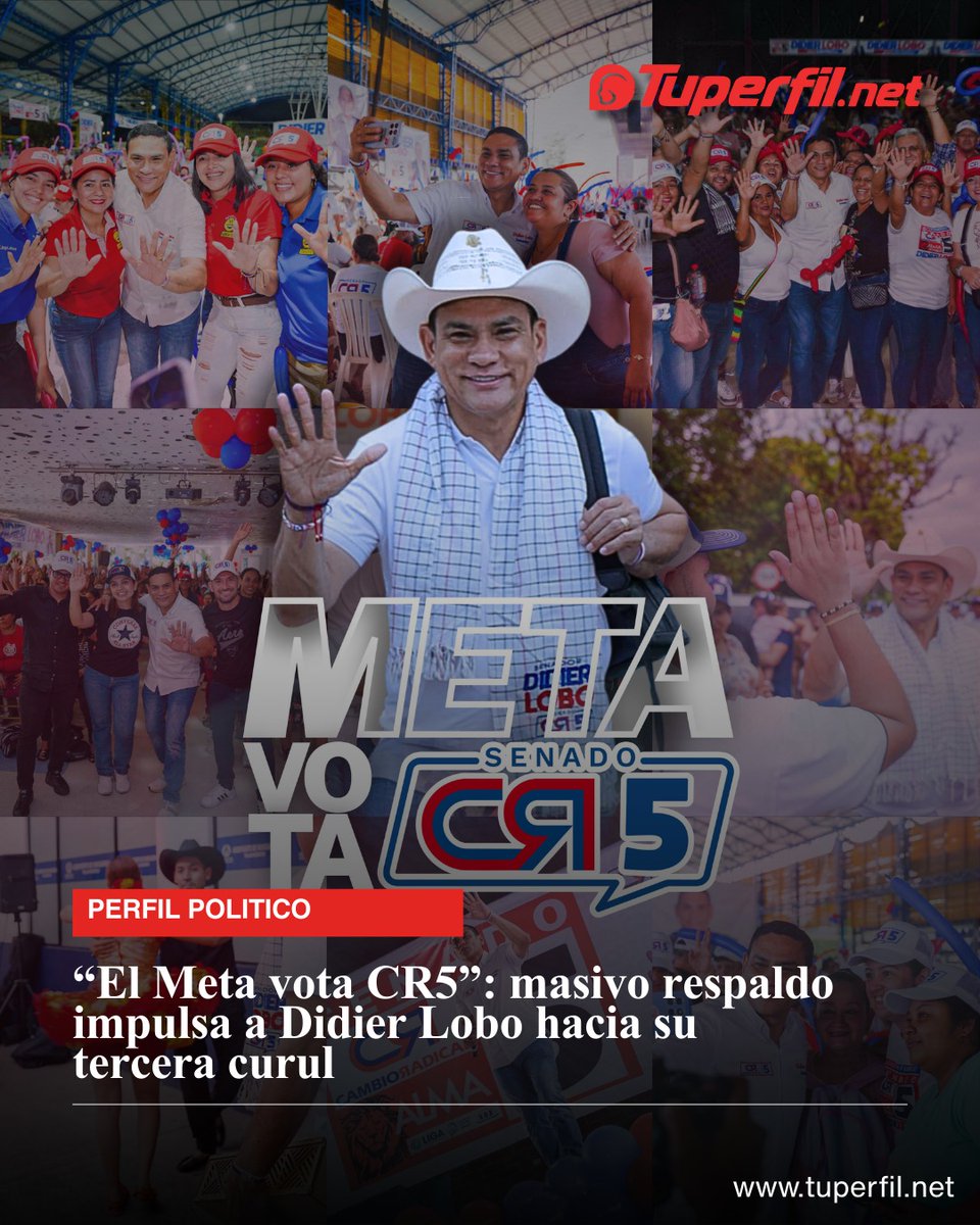 TuperfilNet's tweet image. “El Meta vota CR5”.
Didier Lobo mostró músculo político en Villavicencio, Acacías, Granada y Puerto López rumbo a su tercera curul.
#DidierLobo #CR5 #Meta #Elecciones #PolíticaColombiana

tuperfil.net/el-meta-vota-c…
