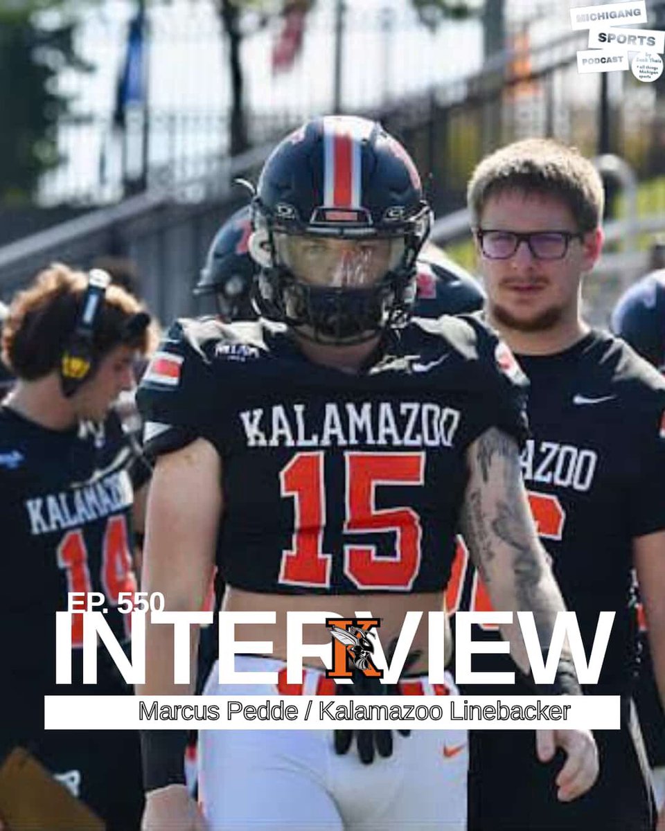 MichigangSports's tweet photo. Episode 550: Interview with Kalamazoo linebacker Marcus Pedde:

In this episode, Marcus talked about what it means to him to play at Kalamazoo, the community support, and the full circle moment that he has experienced during his time at Kalamazoo!
https://t.co/9FDYwSjdVk https://t.co/YAtPBVjMl1