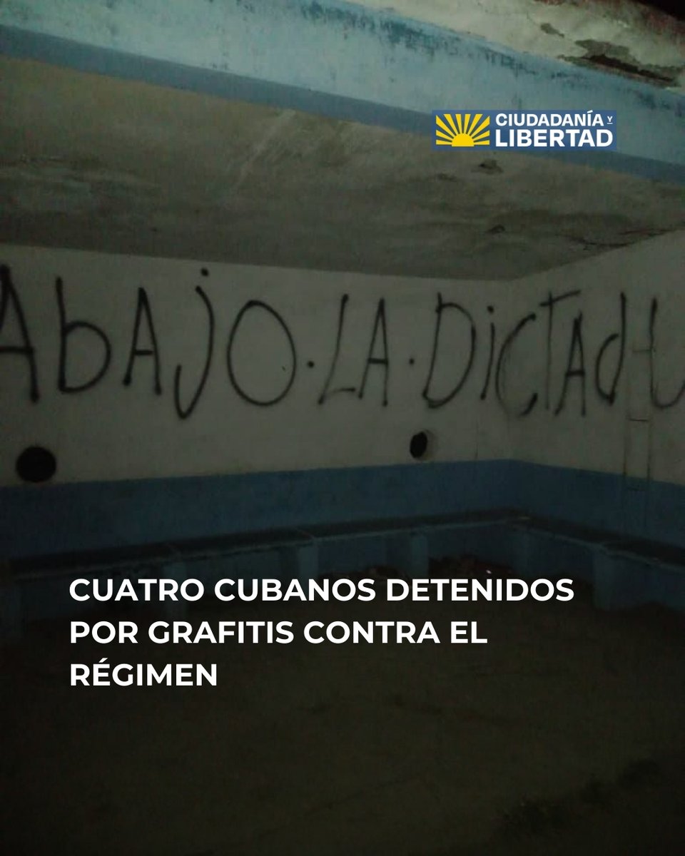 📢Régimen detiene a cuatro activistas de la UNPACU por grafitis contra el poder en oriente

Cuatro integrantes de la Unión Patriótica de Cuba (UNPACU) permanecen detenidos en Holguín desde finales de enero, acusados por la Seguridad del Estado de realizar grafitis