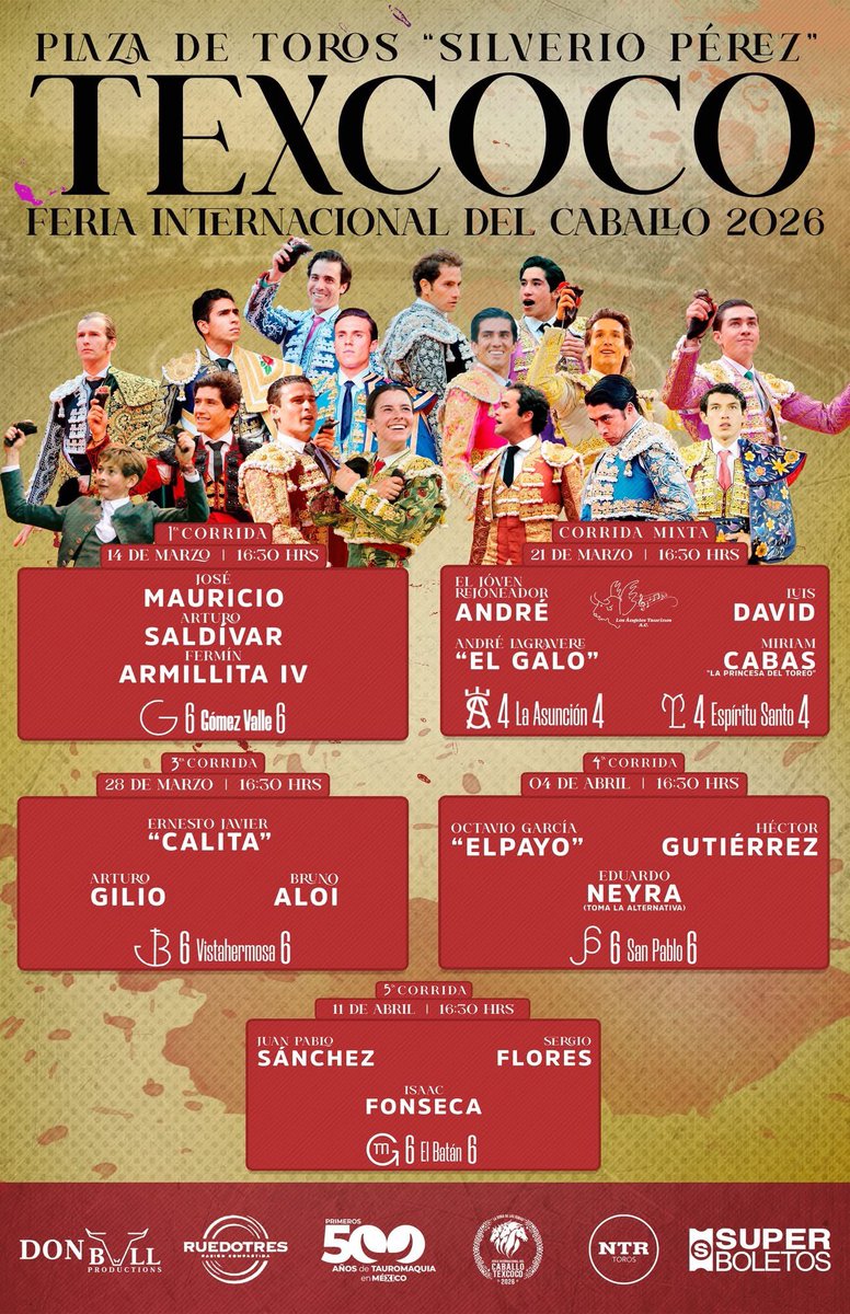 #Texcoco presenta su serial taurino de la Feria Internacional del Caballo 2026. desolysombra.com/2026/02/13/tex…