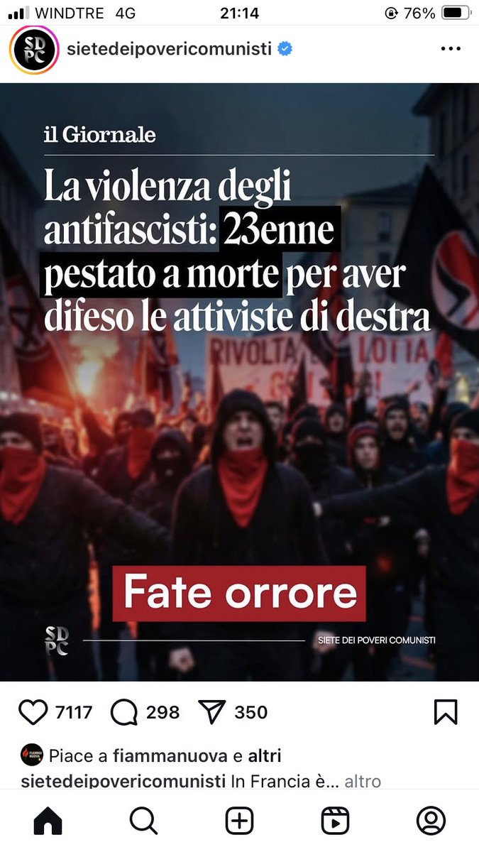 Gli antifa’ sono questo. I loro cattivi maestri poi sono peggio ancora e siedono sugli scranni a  dare patenti di etica antifascista
