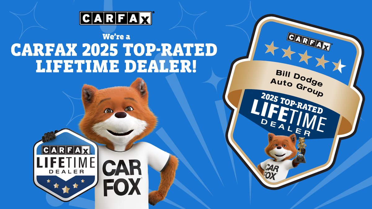 We did it again 🏆🎉
The Bill Dodge Auto Group is proud to be a 2025 #CARFAX Top-Rated #Dealer — 6 years straight!

Thank you to our amazing customers for the trust and reviews, and to our incredible team who make it happen every day. We appreciate you all! 💙👏