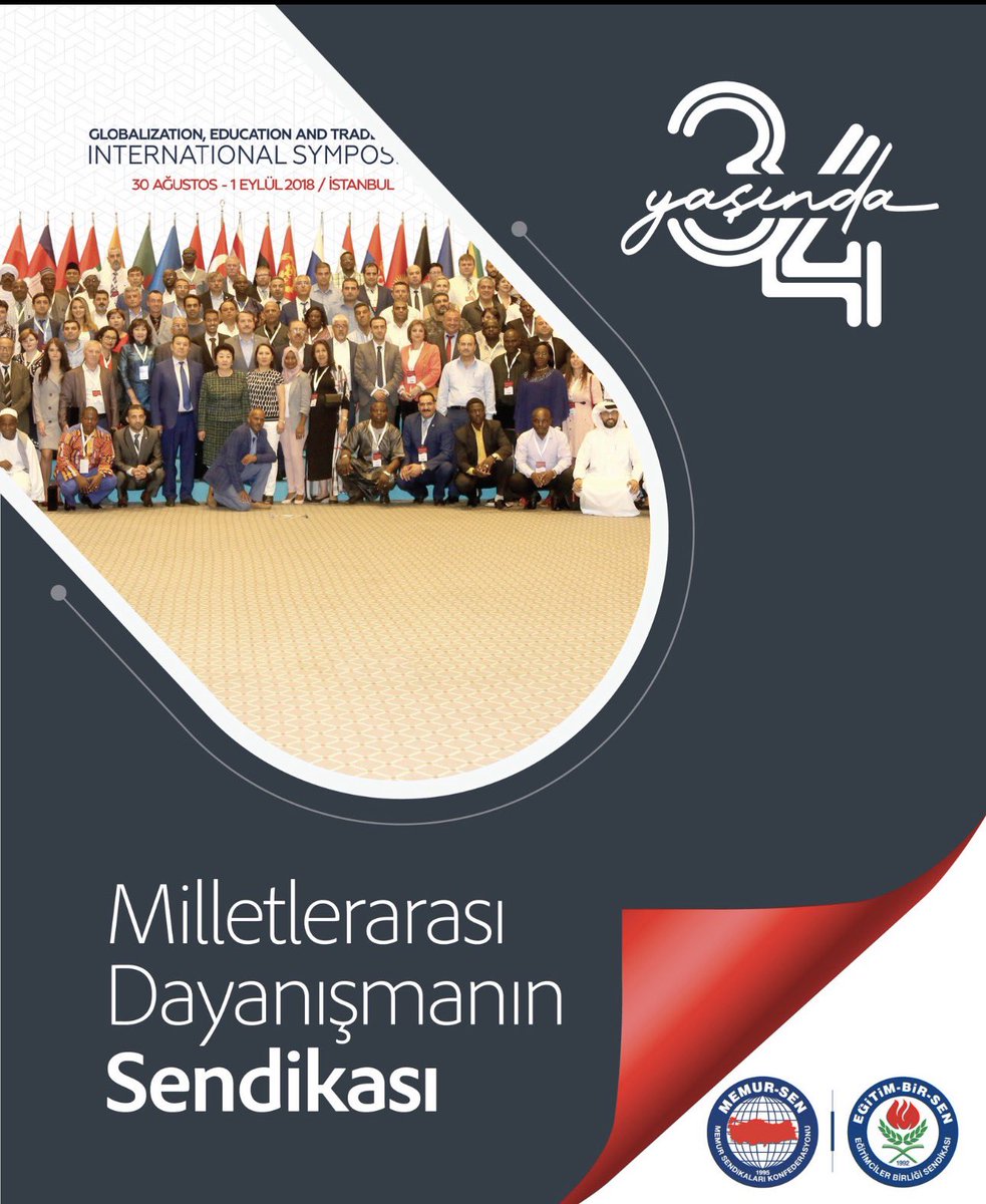 Hak mücadeleyi göğüsleyen ,emeğin-ekmeğin kelamını haykıran ,mazlumun koltuk değneği,alın terininin kumbarası #eğitimbirsen34yaşında