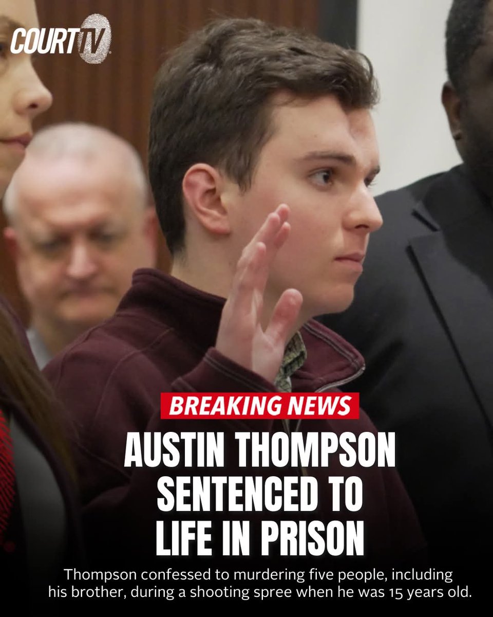 DKeller56891630's tweet photo. #BREAKING: Judge sentences #AustinThompson to life in prison without the possibility of parole for a shooting spree that left five people dead, including his brother, in Raleigh, NC. https://t.co/IGtB7qjHcE