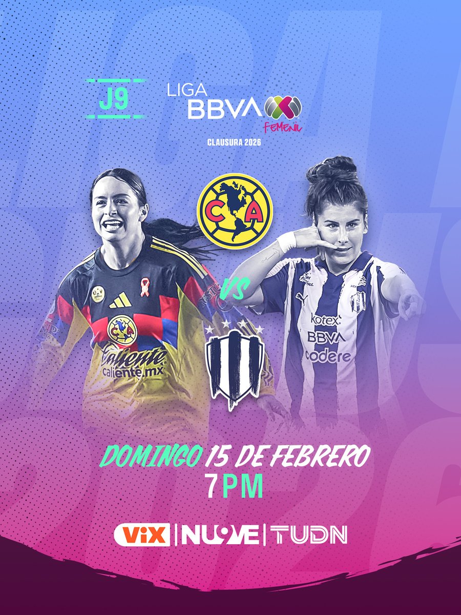 💎⚽️ Domingo brillante de #EllasEnTUDN

🦅<a href="/AmericaFemenil/">Club América Femenil</a> vs Ⓜ️<a href="/Rayadas/">Rayadas</a> promete espectáculo 🔥

Por <a href="/ElNueveOf/">El Nueve</a>, TUDN y <a href="/VIX/">ViX</a> 📲🇲🇽l.ead.me/VIXMEX