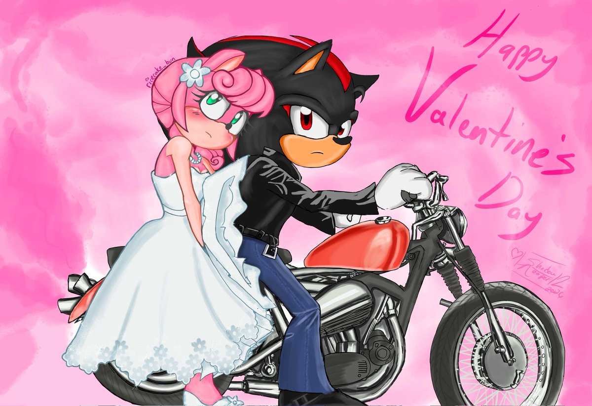 Happy #ValentinesDay2026 💝
Inspired by the film Cry-Baby
#shadamy #amyrose #ShadowTheHedgehog

Amy line-art by <a href="/ricecake_bun/">Rice</a>