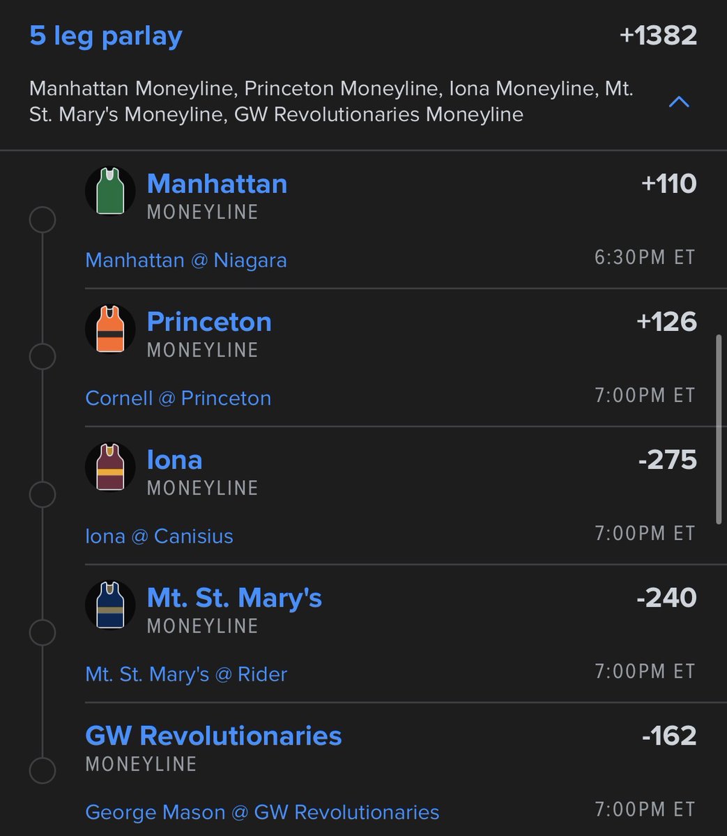 CBB ML Lotto

Good Luck If Tailing🍀

t.me/+sJB_jze5SPBhO…

#PrizePicks | #Underdog | #Fliff | #Chalkboard | #GamblingX I #PropBets | #NBAX  | #NBA | #PlayerProps | #Draftkings