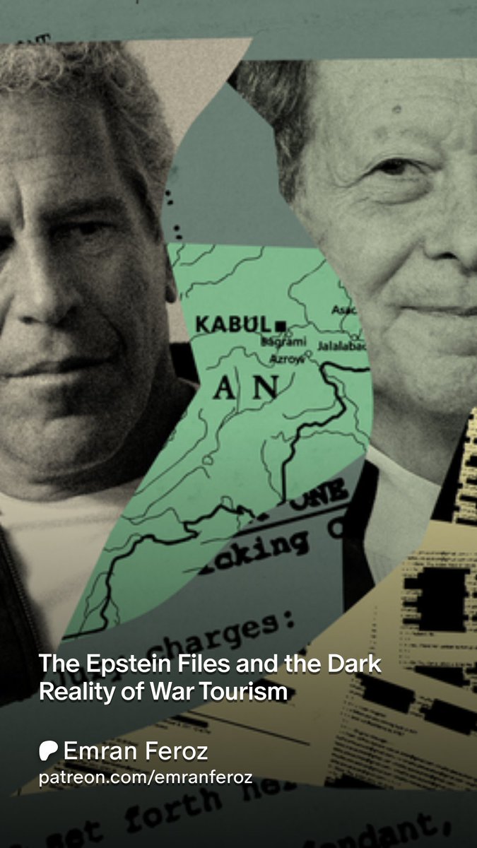 New piece: "The recently released Epstein files illuminate a particularly grim chapter of the War on Terror in Afghanistan: war tourism for the ultra-rich. They also reveal, once again, how little of that war has ever been seriously investigated."

patreon.com/posts/15068121…
