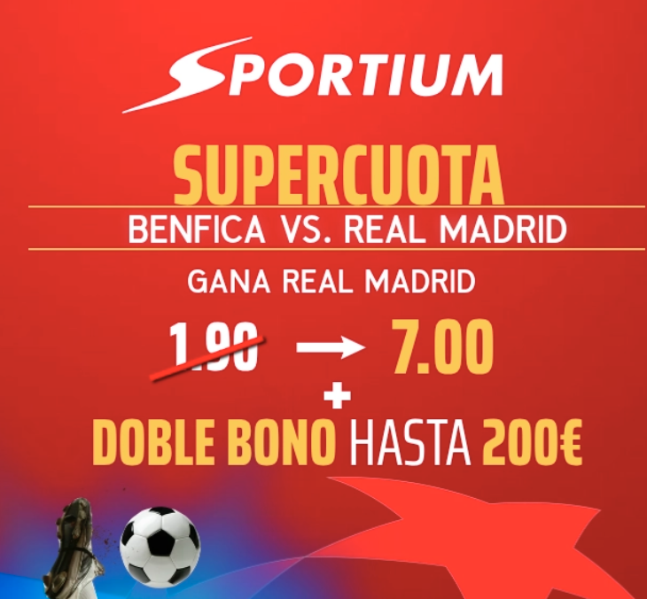 Vuelven las Supercuotas después de años en España, Benfica - Real Madrid , Supercuota Real Madrid gana a cuota 7 supercuotas.net/supercuota-ben…