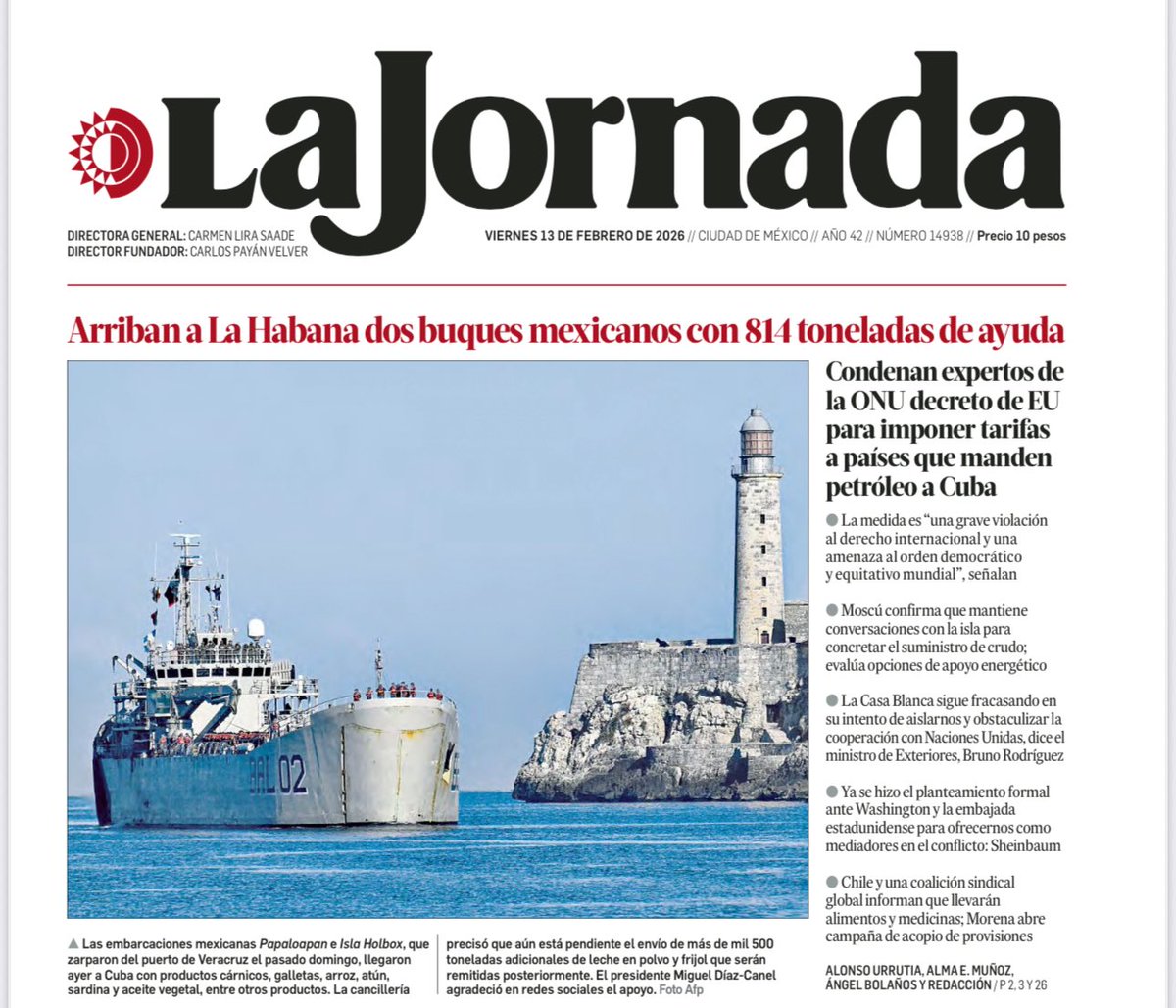 Resulta que los “humanistas” mandan 814 toneladas de ayuda a la dictadura cubana…

Mientras en México:

• 9.1 millones de personas viven en pobreza extrema (CONEVAL 2022).
• 23.4 millones tienen carencia por acceso a la alimentación.
• 3.7 millones de niñas y niños viven en