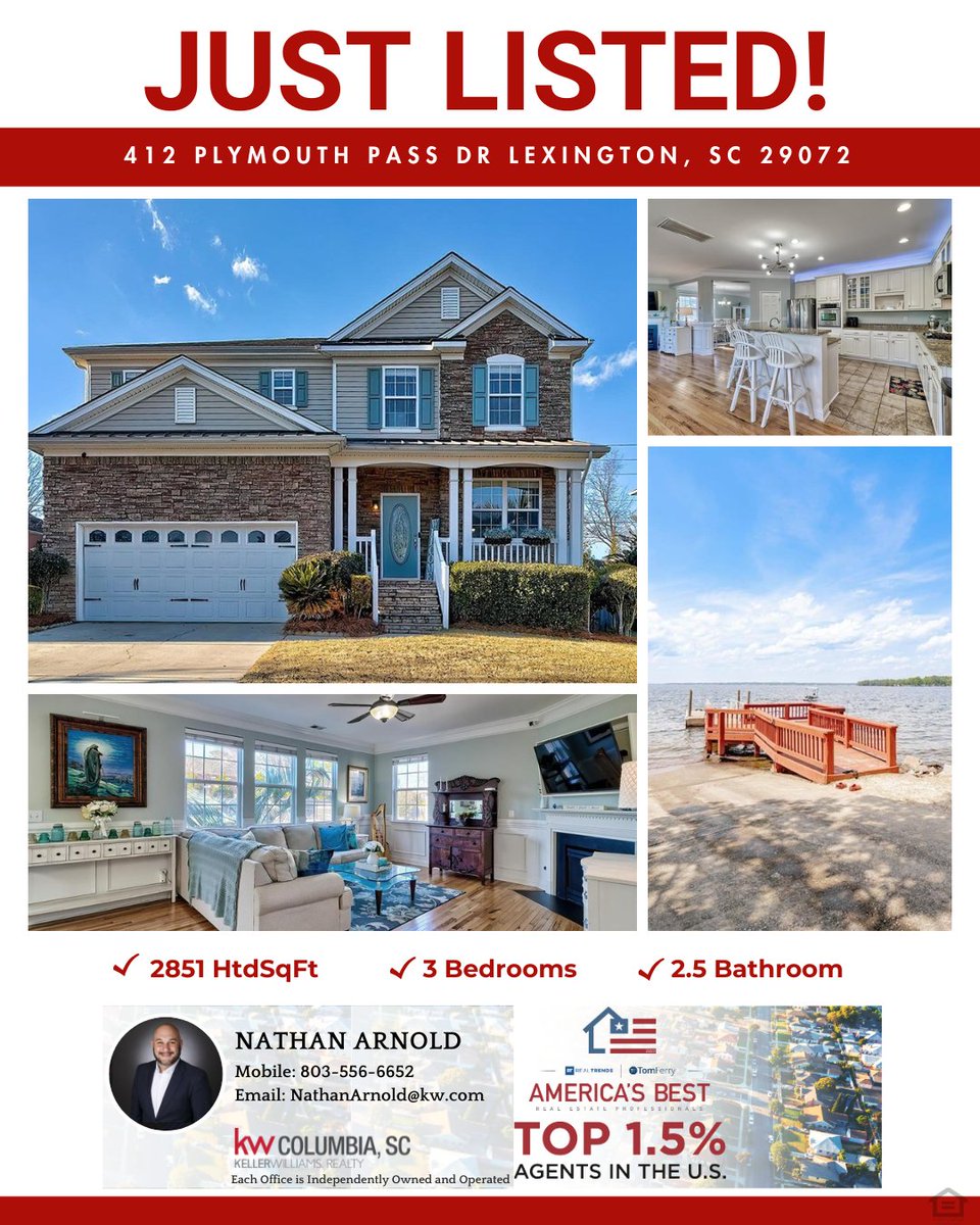 newhomenate's tweet photo. JUST LISTED! 🏡 This 3BR 2.5BA, 2800sf home with community LAKE ACCESS⛵ features a bright open-concept layout with HARDWOOD FLOORS a spacious kitchen with island seating, generous living areas perfect for entertaining! ZONED FOR RIVER BLUFF HIGH SCHOOL. Schedule your SHOWING NOW https://t.co/OiYNoRJ8Av