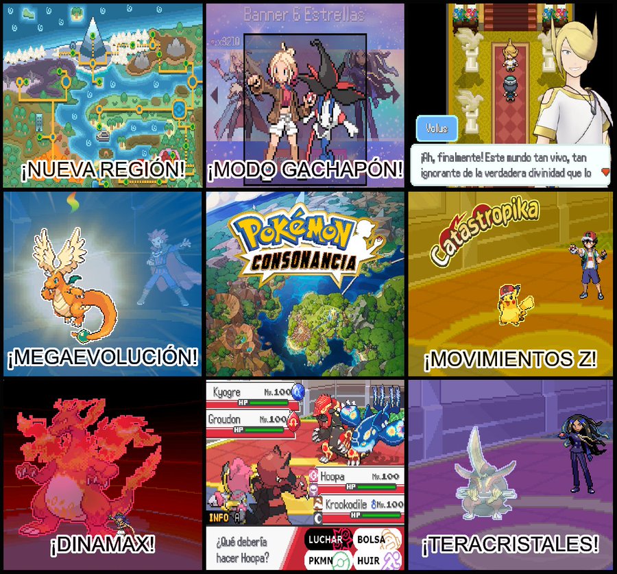 An English version of <a href="/pkmnconsonancia/">Pokémon Consonancia</a> is playable NOW! 🇬🇧🇺🇸
Features:
- Fully imagined Pasio region
- All Pokemon are available
- (Free) Gacha mechanics
- Different modes
- Megas, Dynamax, Terra and Z-Moves
- Triple Battles
- A ton of QOL
- More

⏬ Check it out ⏬