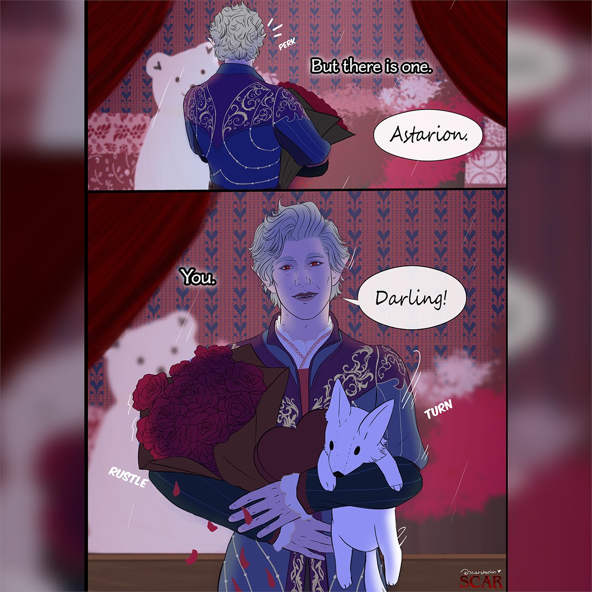 Bittersweet Astarion valentine's comic from last year for the Echoes of Devotion zine.

This time with words because ✨angst✨