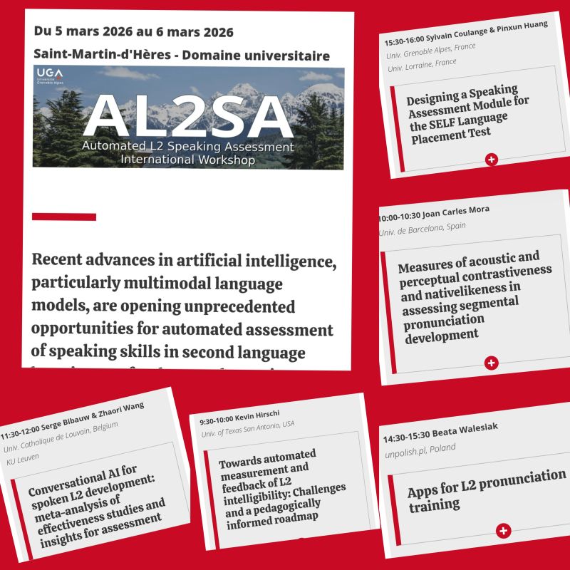 bea_wal's tweet photo. #Speech assessment, automated feedback, conversational #AI is your deal? 
Attend #AL2SA workshops in Grenoble (France) on 5-6 March 2026.
Me &amp; many extremely talented researchers will be there (see the link!). Join on site or online for free.

https://t.co/dgcZbUNyem https://t.co/2PfxenBXU9