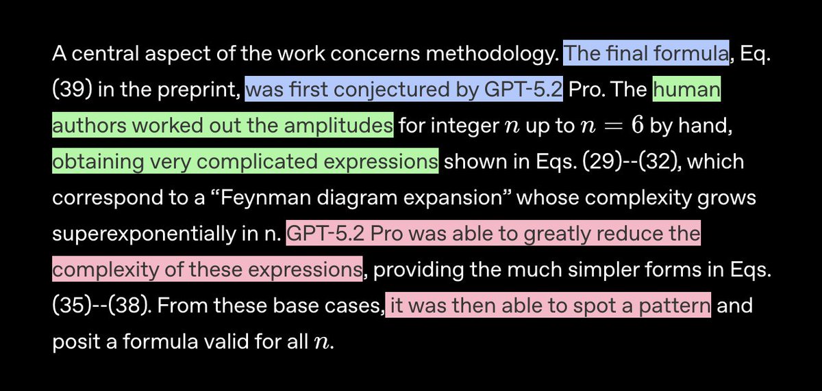 Afaict, humans worked out some messy formulas.

GPT reduced their complexity.

And found an overarching pattern.

Importantly, there was validation criteria GPT was able to work against. GPT *did not* make a novel physical discovery.