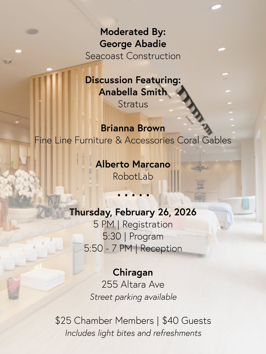 gableschamber's tweet photo. Exploring the future of interiors ✨

Register today: https://t.co/uyKZCCJmjw https://t.co/ndSsYvtyyH