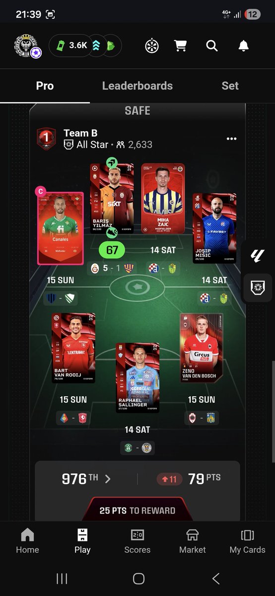 fognini7's tweet photo. Selling all my Rare because there is to many fish in the sea and cant compete, but put lineup when GW is about to start . Nice Yilmaz from the bench, and take a look at my boy Miha max lvl 10% no1, have him for so long and his transfer to Dinamo was best one for me 
#sorare #nft https://t.co/0iLj6EuEAv