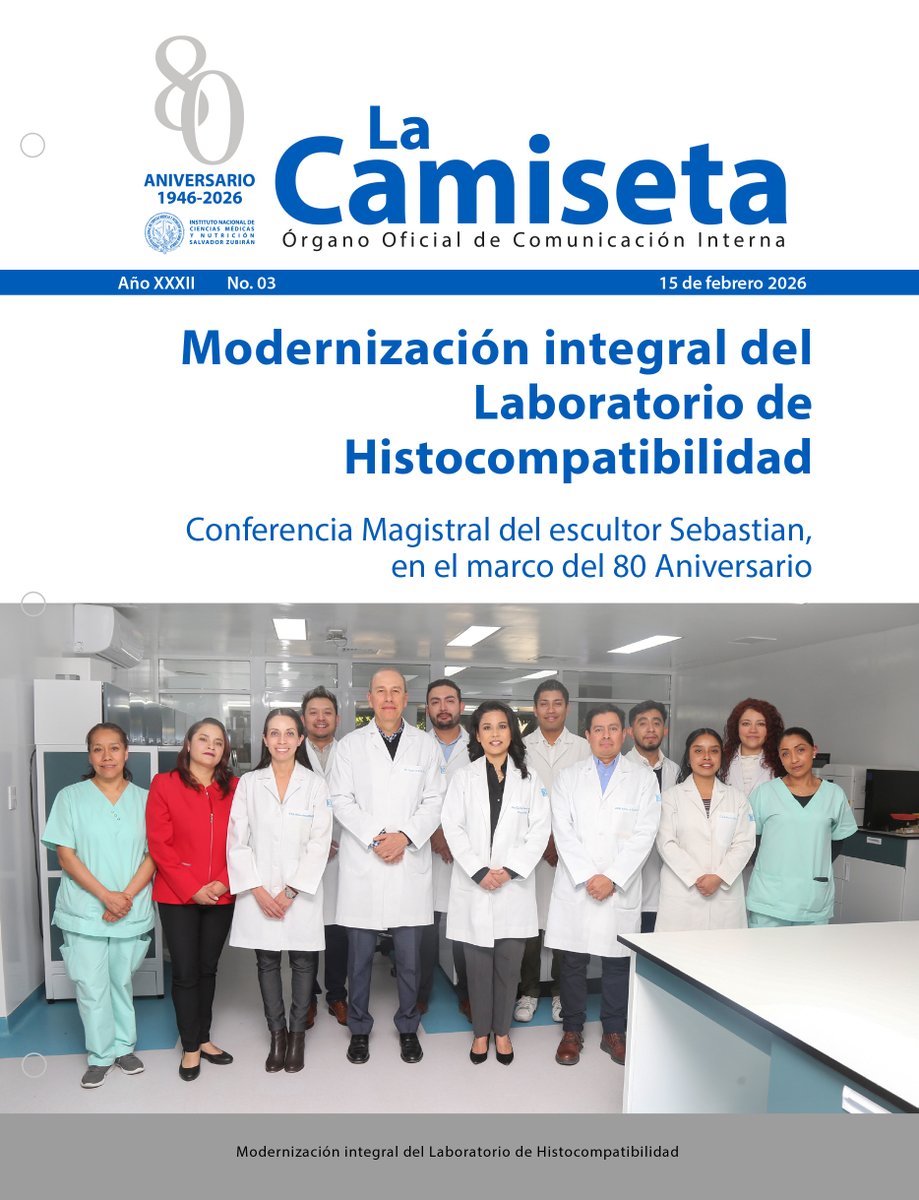 incmnszmx's tweet photo. * * * LA CAMISETA * * *
Modernización integral del Laboratorio de Histocompatibilidad
¡Ya puedes descargar La Camiseta del 15 de febrero!
https://t.co/fOuo63aJib
Aquí puedes ver las de todo el año:
https://t.co/V5TpXL8WRT https://t.co/NyQyuwk0zM